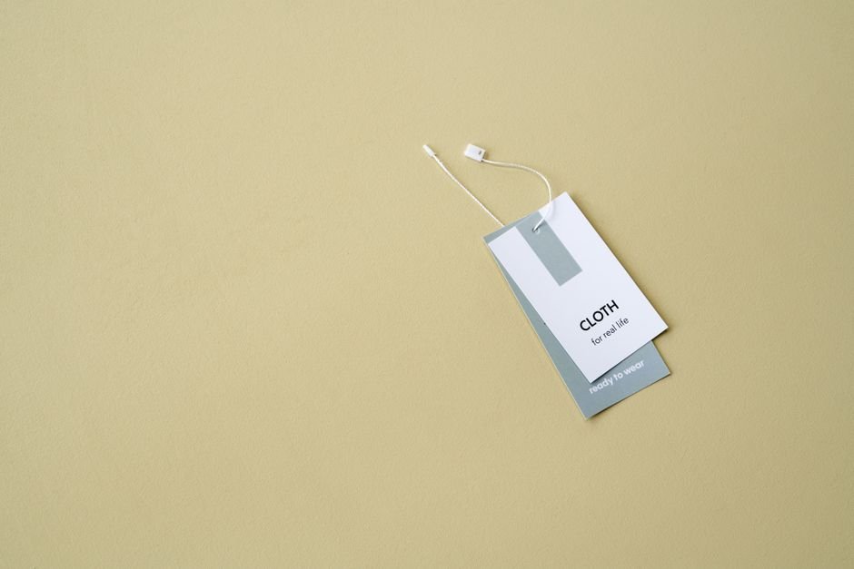 clothing tags still attached