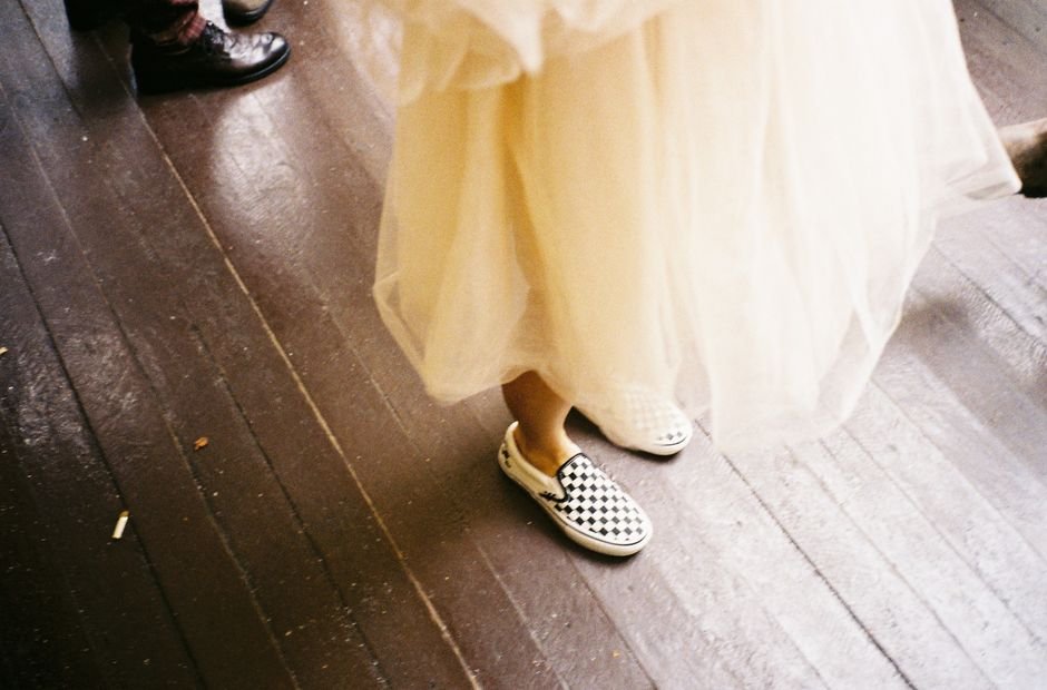 dress shoes and sneakers