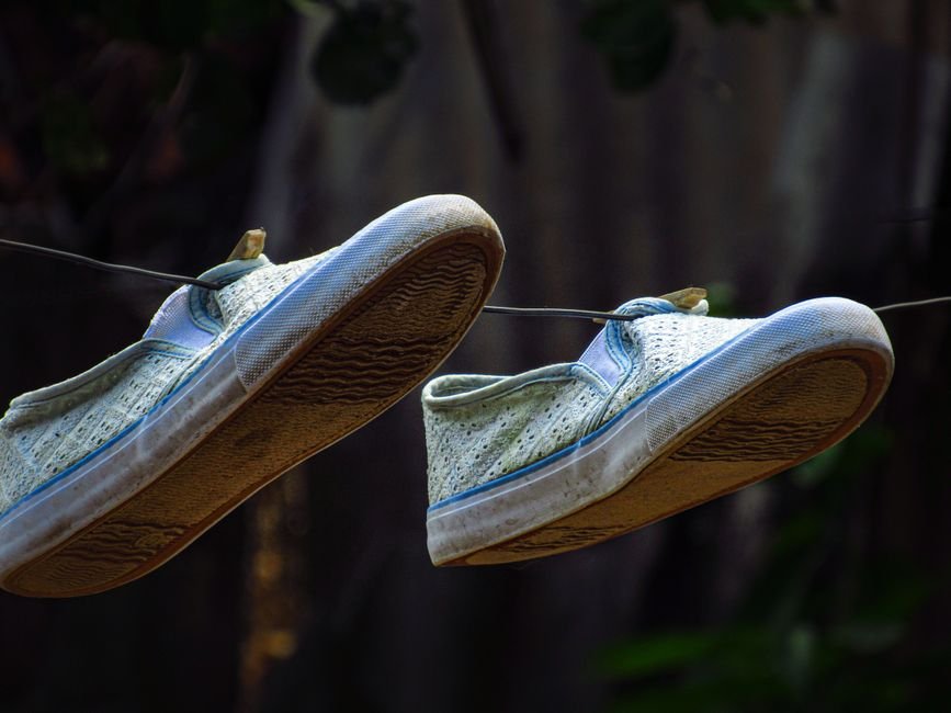 worn shoe sole closeup