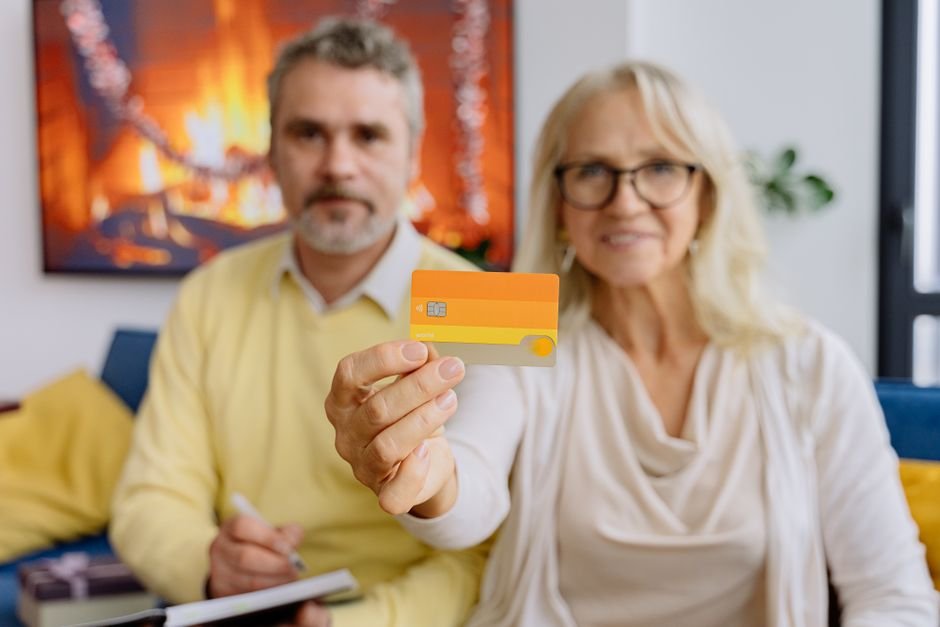 elderly hands bank passbook